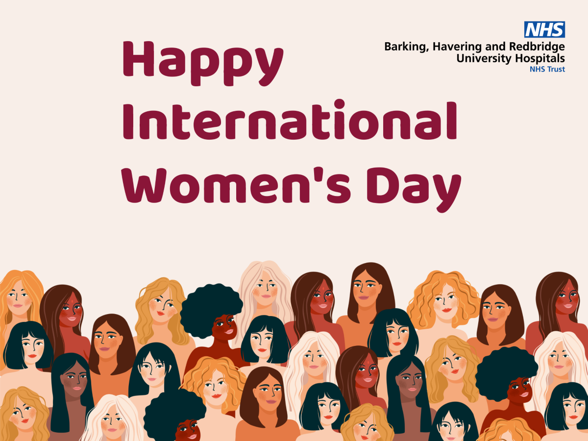 Graphic that says Happy International Women's Day