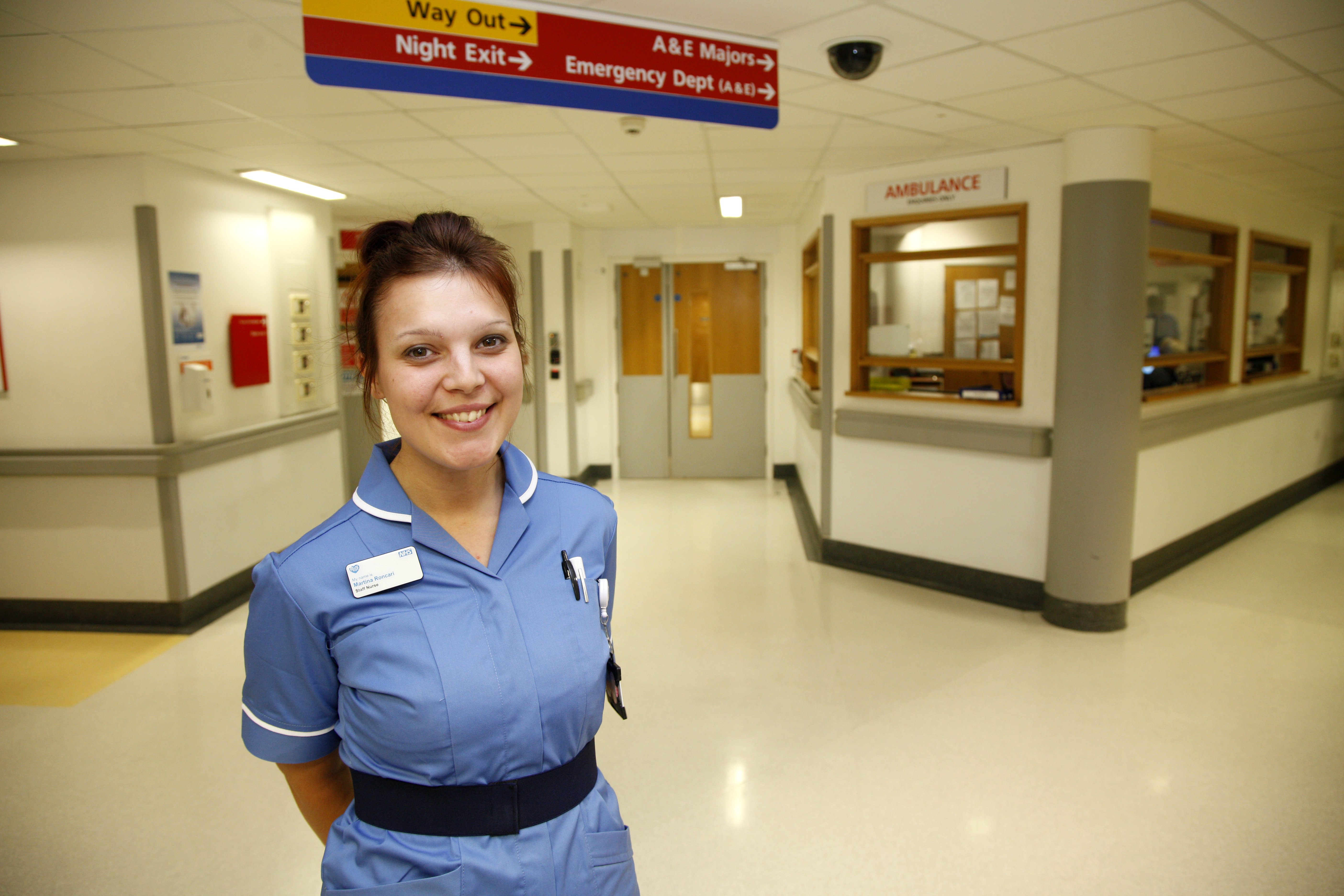 smiling nurse in a ward