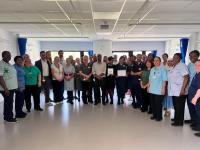 All the KGH MRU team posing for a picture after they recieved their silver ward accreditation
