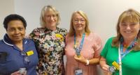 Chief Nursing Officer silver award winners Juliet, Tracey and Caroline pictured with their awards, alongside our Chief Nurse Kathryn Halford (second left)